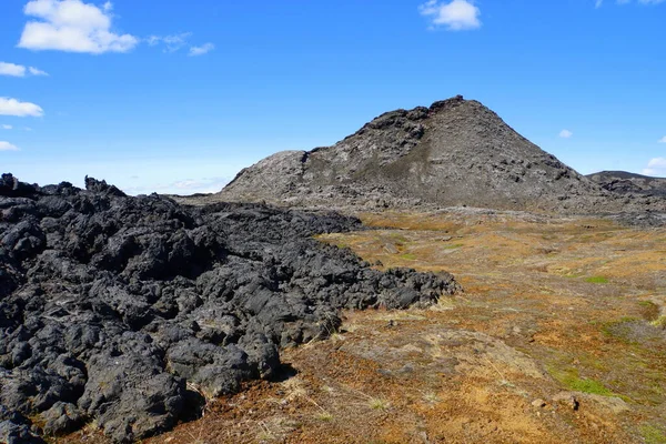 Vista Dos Remanescentes Das Erupções Vulcânicas Perto Krafla Lava Field — Fotografia de Stock