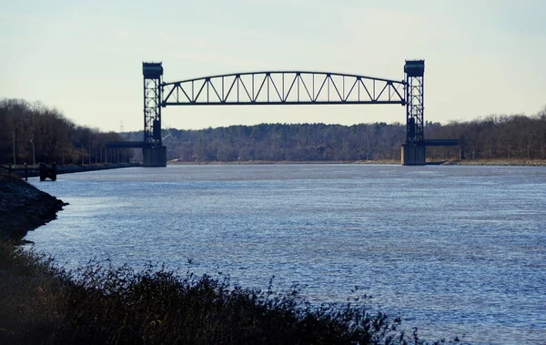 Pohled Most Chesapeake Delaware Canal Lift Poblíž Middletownu Delaware Usa — Stock fotografie