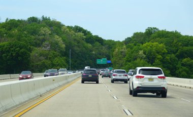 Cecil County, Maryland, U.S.A - May 17, 2021 - The traffic on the Millard E Tydings Memorial Bridge by Interstate 95 South clipart