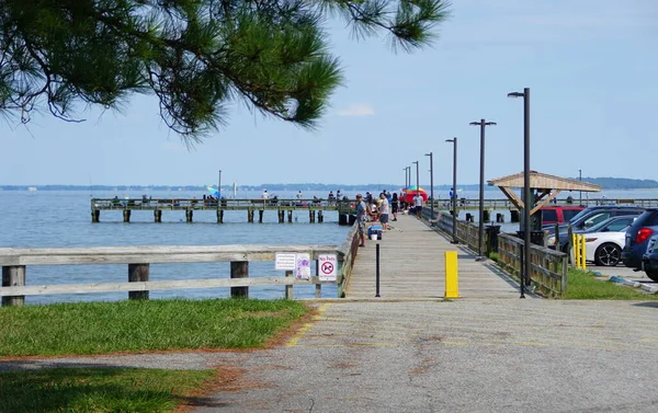 Kent Island Maryland Usa Srpna 2021 Pohled Rybářské Molo Romancoke — Stock fotografie