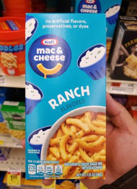 Wilmington, Delaware, ABD - 3 Şubat 2026 Kraft Ranch Mac ve Cheese, klasik makarnayı eşsiz bir lezzet karışımı için çiftlik sosuyla birleştiriyor.