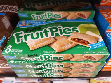 Delaware, ABD - 14 Şubat 2026 - Drake 'in Elma Meyveli Turtaları, tatlı dolgu ve gevrek kabuklu elmalı turtalar