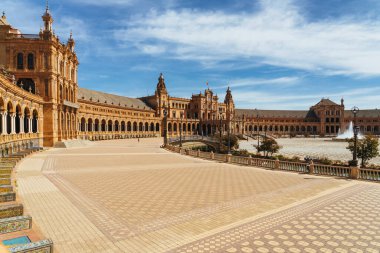 Endülüs 'teki İspanya' nın Sevilla Meydanı 'nın panoramik manzarası