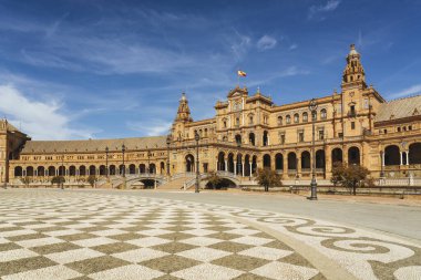 Endülüs 'teki İspanya' nın Sevilla Meydanı 'nın panoramik manzarası