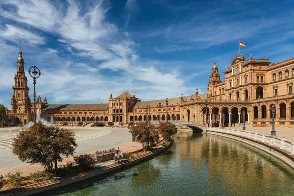 Vista Panorâmica Praça Espanha Sevilha Andaluzia — Fotografia de Stock