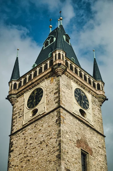 Prag Gamla Torget Tomt Covid Lockdown Utan Turism Närbild — Stockfoto