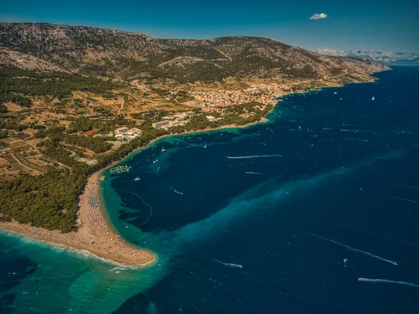 Kroatien Küste Luftstrände Blaues Wasser Natur Sauber Sonnigen Urlaub — Stockfoto