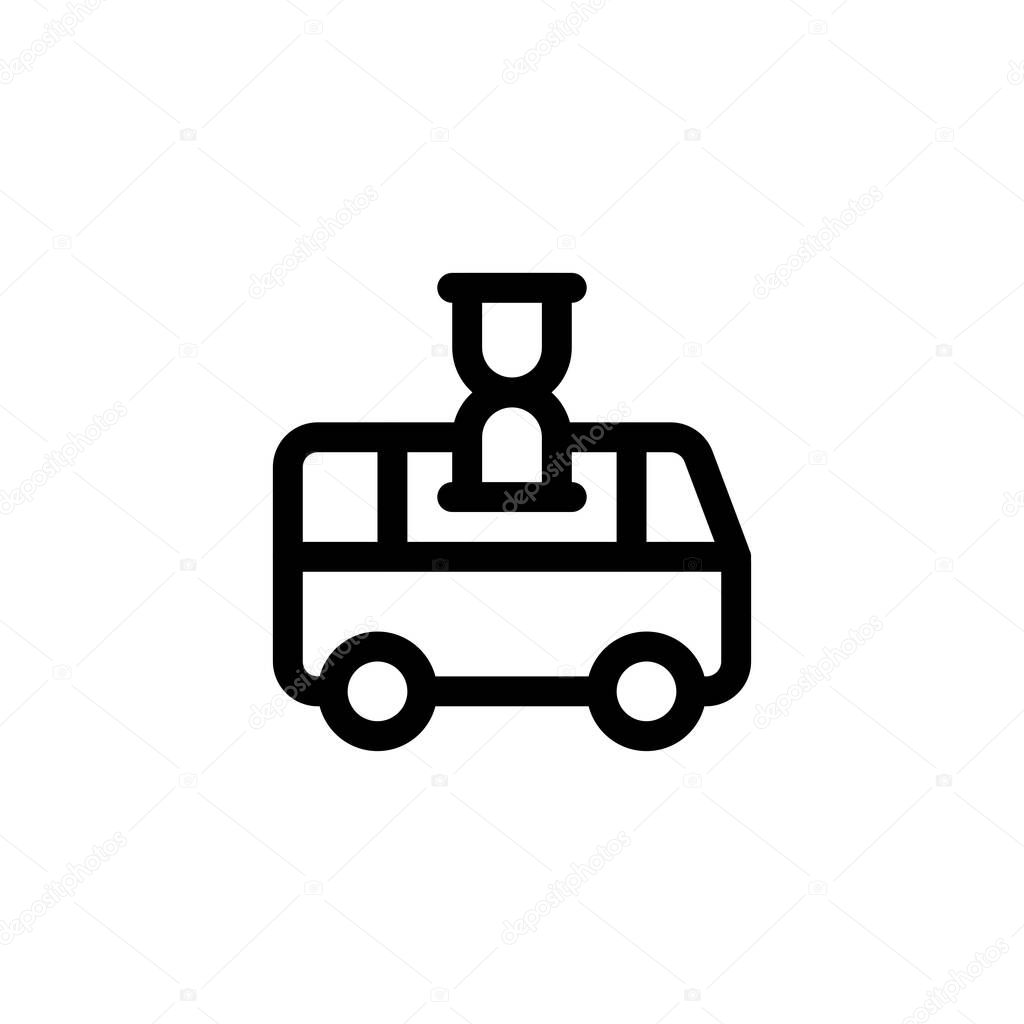In hurry transportation bus limited time Icon, Logo, and illustration Vector