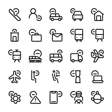 Bir dizi meşgul, acele, son zamanlarda, taslak biçim simgesi ve illüstrasyon - vektör