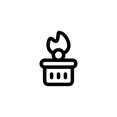 Çöp Anahatları Biçim Simgesi, Logo ve Çizim Vektörü 'ndeki Kriz İflas Yangını