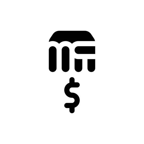 Crisis Bankrupt Punch Bank Glyph Style Ícone Logotipo Ilustração Vector — Vetor de Stock