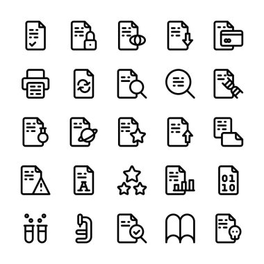 Scientific Paper Academic Journal Outline biçim simgesi ve illüstrasyon seti - vektör