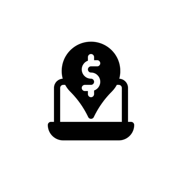 Betalingsplaats Cash Bij Aflevering Glyph Icon Logo Illustratie Vector — Stockvector