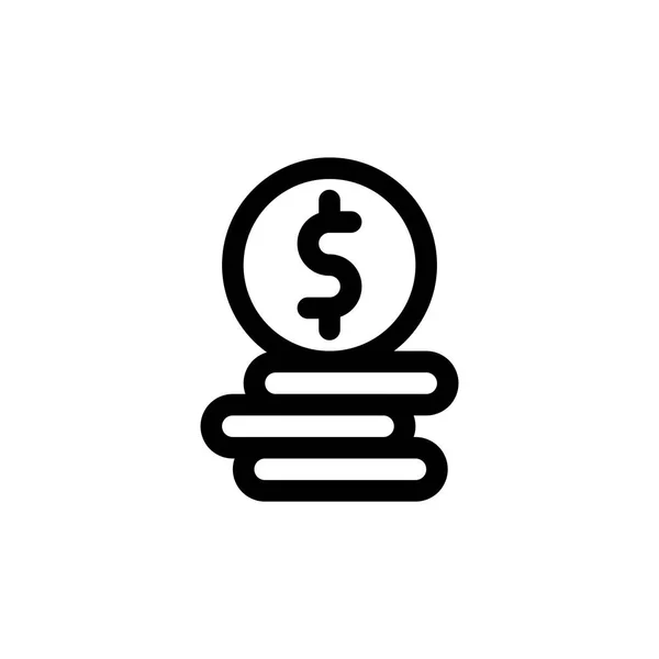 Verzamel Geld Voor Toekomst Outline Pictogram Logo Illustratie Vector — Stockvector