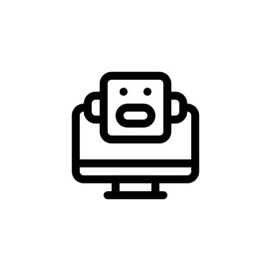 Bilgisayar ve Yapay Zeka Ana Hattı Simge, Logo ve İllüstrasyon Vektörü