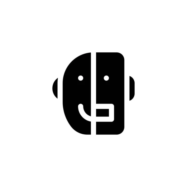 Половина Людини Робота Штучний Інтелект Glyph Ікона Логотип Ілюстрація Вектор — стоковий вектор