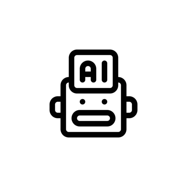 Brain Robot Artificial Intelligence Outline Icon Logo Illustration Vector — Stock Vector