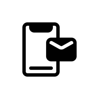 Akıllı Telefon Posta Bildirimi Glyph Simgesi, Logo ve İllüstrasyon Vektörü