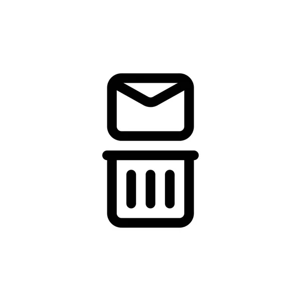 Email Mail Trash Remover Esboço Ícone Logo Ilustração Vector —  Vetores de Stock