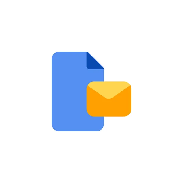 Email Mail Folder File Flat Icon Λογότυπο Και Εικονογράφηση Διάνυσμα — Διανυσματικό Αρχείο