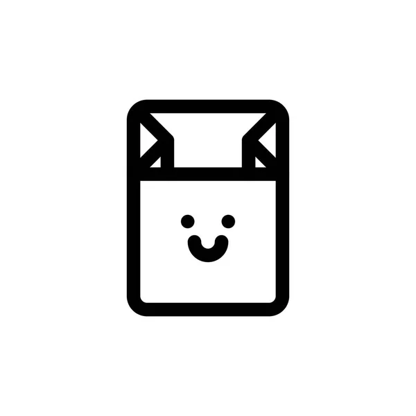 Plastic Bag Cute Купує Контури Icon Logo Ілюстрація Vector — стоковий вектор