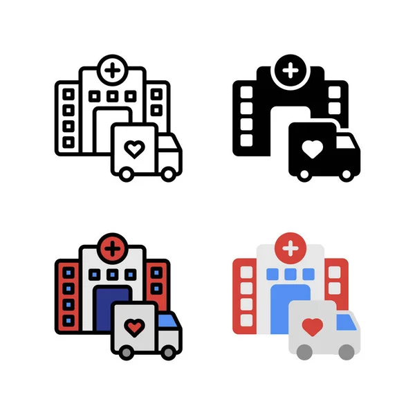 Hospital Emergencia Hospitalización Médica Icono Logo Ilustración Vector — Vector de stock