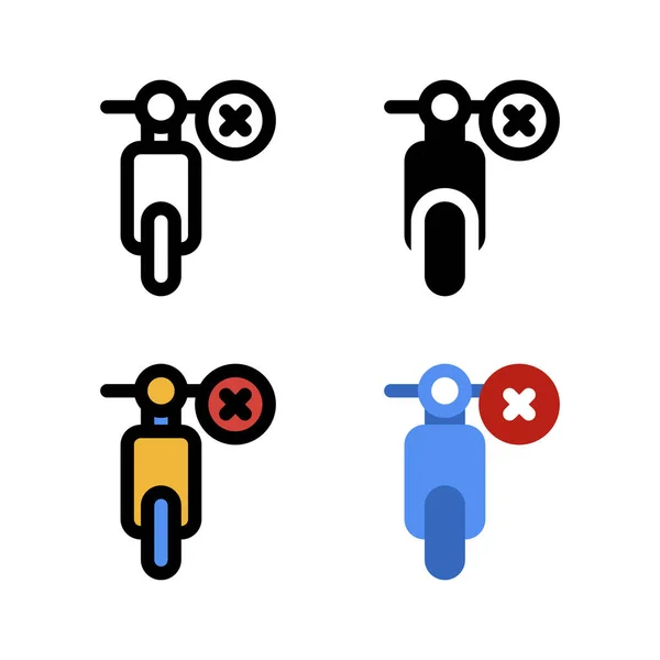 Yasak Motosiklet Simgesi Logosu Illüstrasyon Vektörü — Stok Vektör
