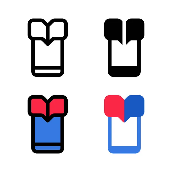 Mobilní Knihovna Smartphone Read Book Icon Logo Ilustrační Vektor — Stockový vektor