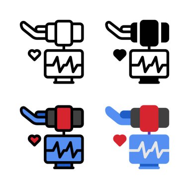 Hearth Rhythm Monitor Electro Cardio Graph Icon, Logo, and illustration Vector