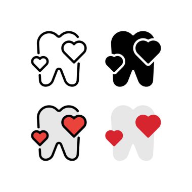 Diş Bakımı Diş Sevgisi Dişleri Sağlıklı tutar Simge, Logo ve İllüstrasyon Vektörü