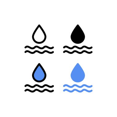 Water Drop River Simgesi, Logo ve illüstrasyon Vektörü