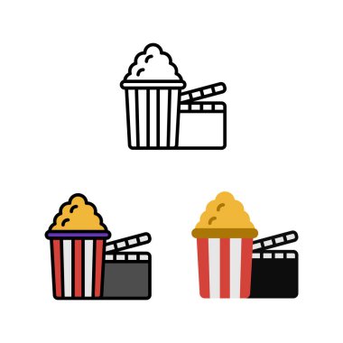 Sinema Theatre Icon, Logo 'da patlamış mısır ve film.