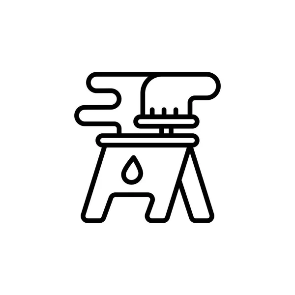Atención Cuidado Con Suelo Resbaladizo Esquema Icono Logo Ilustración — Archivo Imágenes Vectoriales