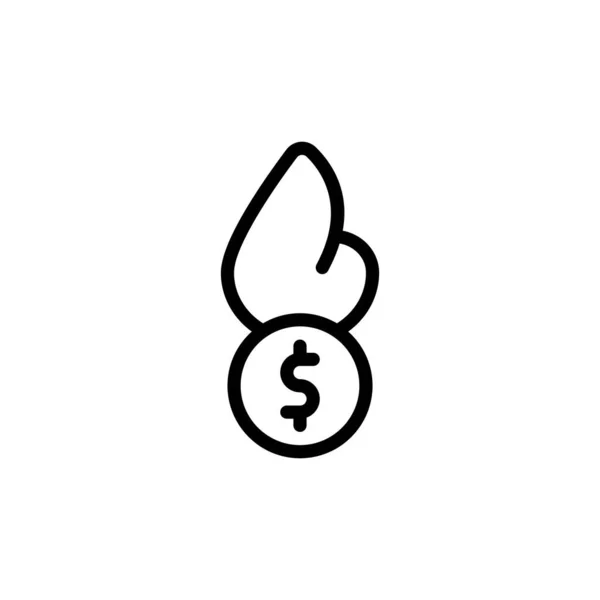 Ícone Logotipo Ilustração Esboço Espírito Dinheiro Fogo — Vetor de Stock