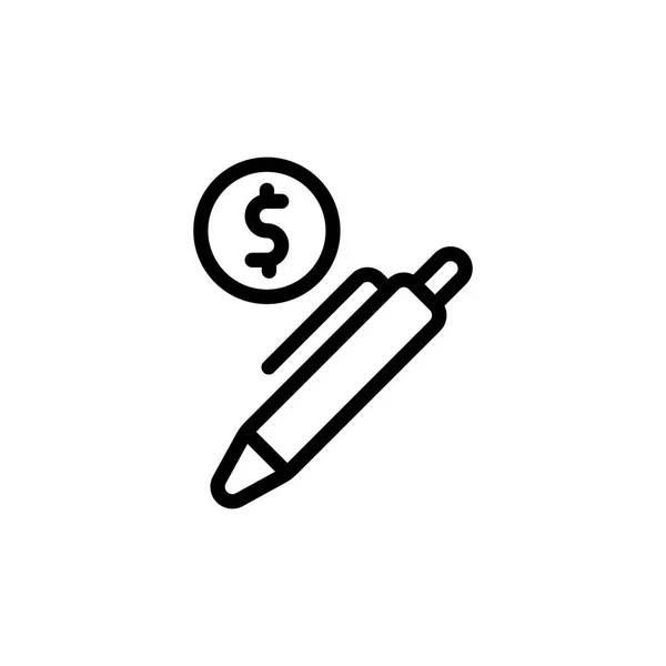 Financiële Administratie Handel Outline Pictogram Logo Illustratie — Stockvector