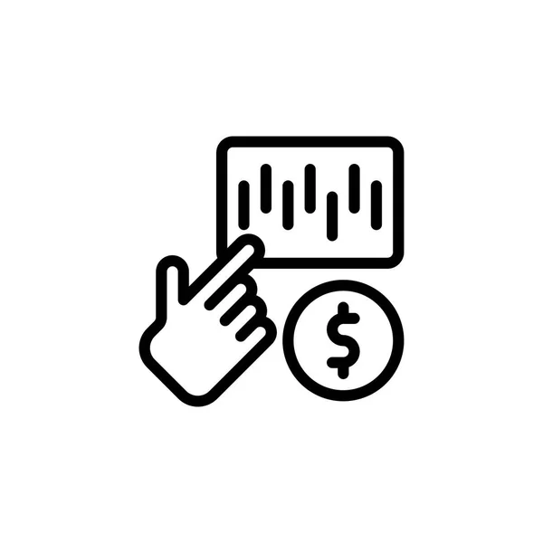 Моніторинг Грошей Контекст Ікона Лого Ілюстрації — стоковий вектор