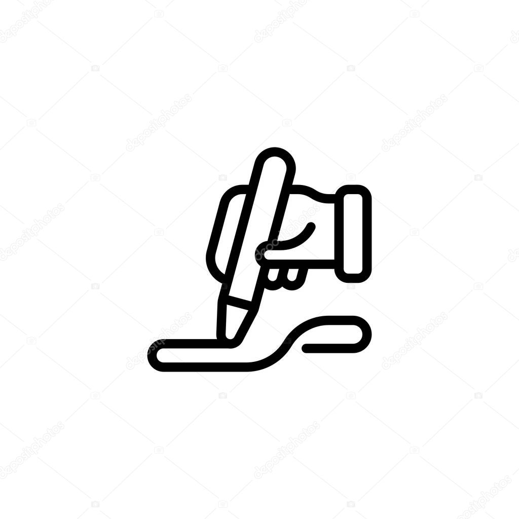 Writer Writing Discipline Education Outline Icon, Logo, and illustration