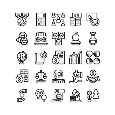 Disiplin Konusu Eğitim Okulu ana hatları biçim simgesi ve illüstrasyon