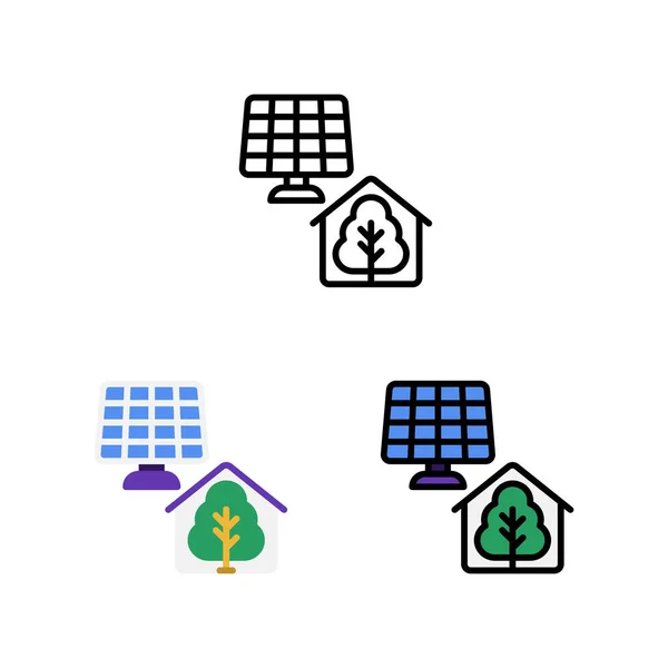 Utilisation Énergie Solaire Serre Icône Agriculture Illustration — Image vectorielle