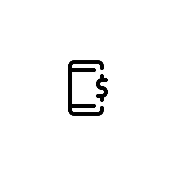 Mobiele Betalingstransactie Geld Digitaal Outline Pictogram Logo Illustratie — Stockvector