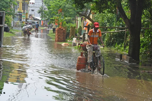 Burdwan Town Purba Bardhaman District West Bengal India 232021 Затопленная — стоковое фото