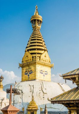 Swayambhunath ya da Maymun Tapınağı Budist kutsal tapınağı.