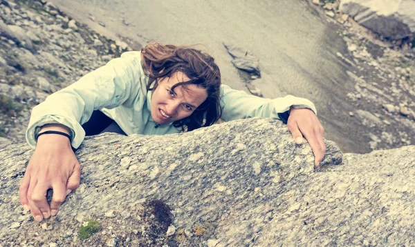 Mulher alpinista . — Fotografia de Stock