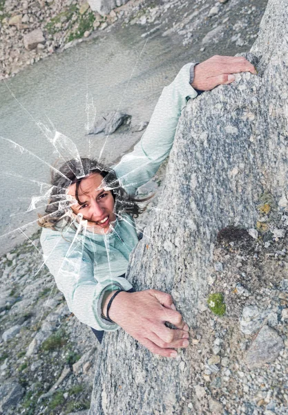 女性登山家. — ストック写真