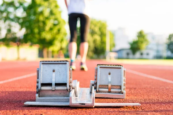 Closeup of a starting block. — Stock Photo, Image