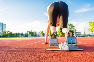 sprinter başlatmak hazırlanıyor.
