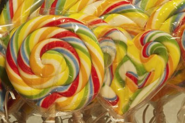 Renkli lolipop şeker makro