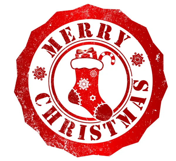Merry christmas stamp — Stock Photo, Image