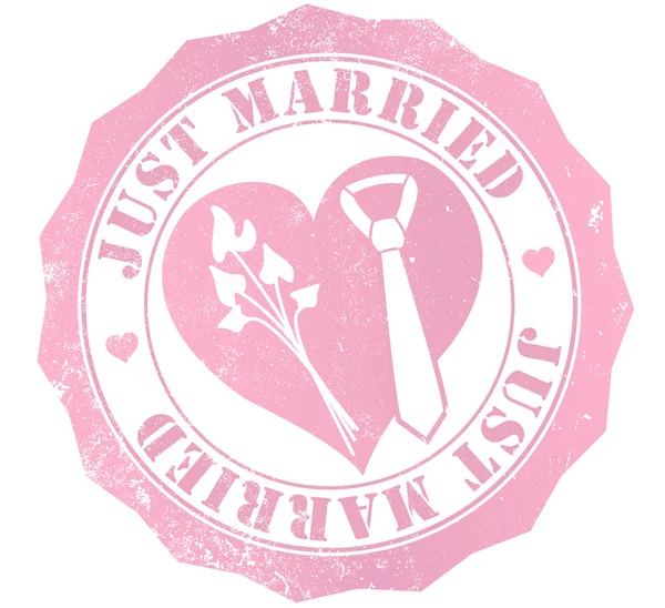 Just married stamp — Stock Photo, Image