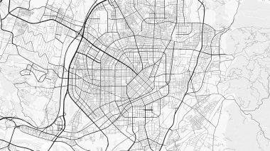 Taichung Şehir Haritası. Ev ve ofis dekorasyonu için minimalist siyah-beyaz çizgili resim posteri, duvar kağıdı, duvar sanatı ve harita kaynakları.